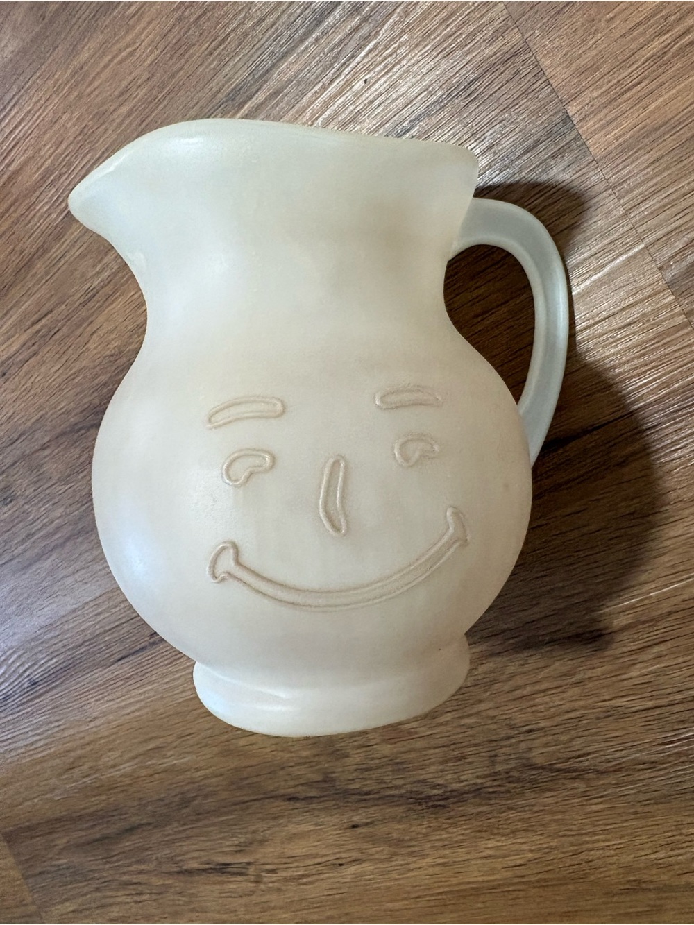 Vintage Kool-Aid Man Plastic Pitcher With Lid White Translucent Drink Jug